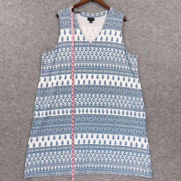 J Jill Wearever Dress Sz 3X Sleeveless Boho Floral Travel Flowy Casual Everyday - Picture 5 of 11